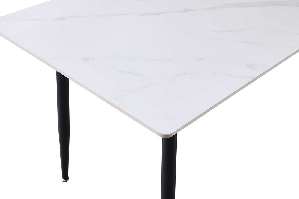Обідній стіл Fregat Kerama 120x70 см Керамічна плита 11мм білий мармур