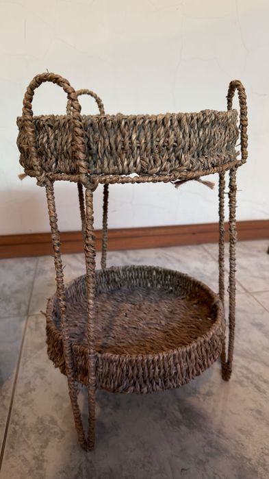 Conjunto de 2 Mesinhas de Cabeceira em Fibra Natural