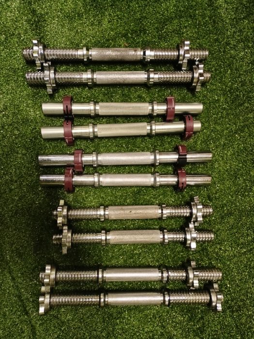 2 gryfy stalowe hantle z zaciskami sprezynowymi