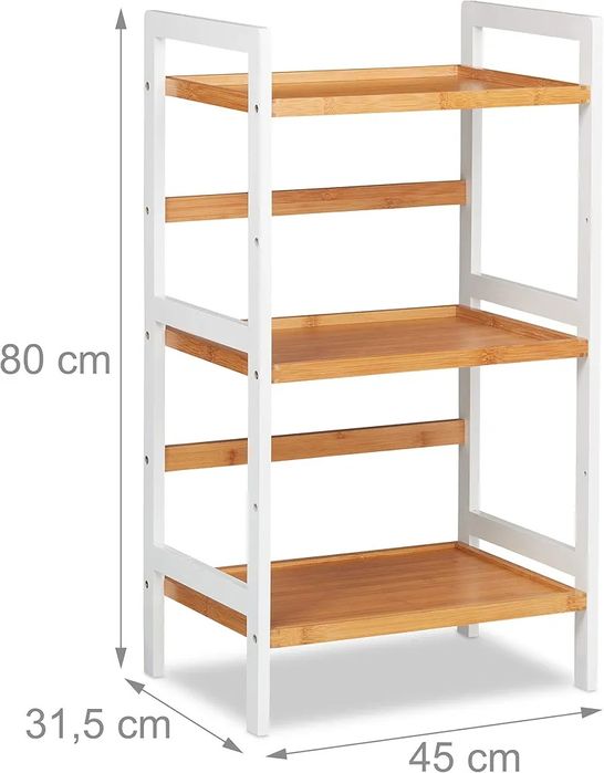 Relaxdays Regał łazienkowy, półki na kosmetyki, ręczniki i przybory, r