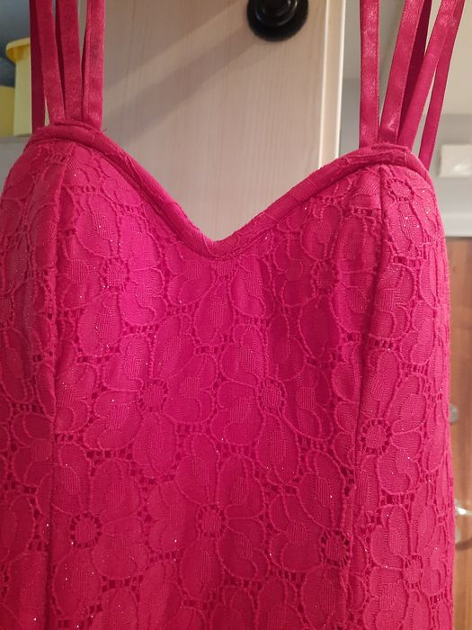 Sukienka czerwona długa na wesele r.36