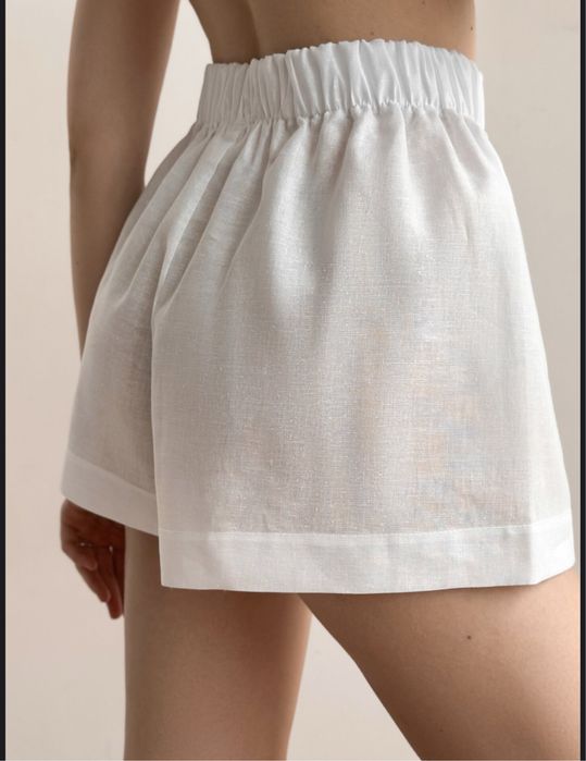 Льон шорти моно білі