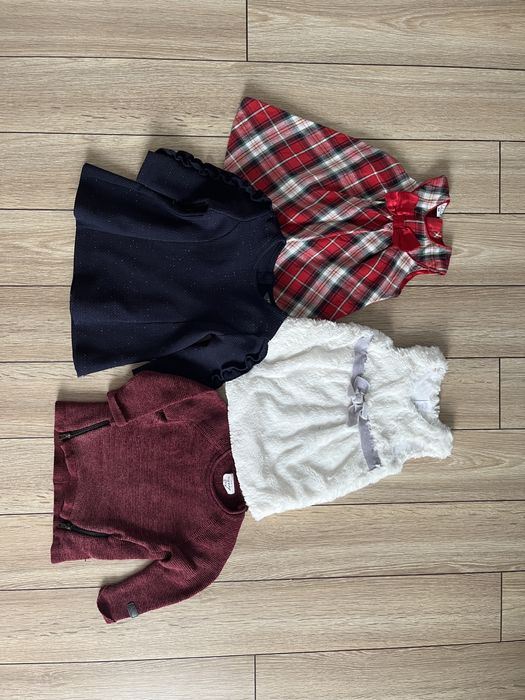 Zestaw 3x sukienka oraz sweterek 68