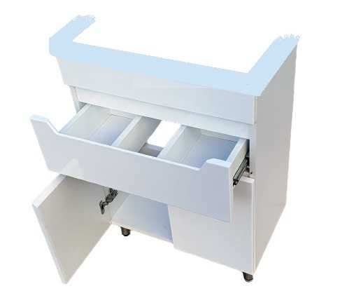 Новий комплект у ванну: тумба з прямокутним умивальником, раковиною.