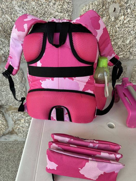 Mochila escolar Super Up Girls menina + estojo porta lápis triplo