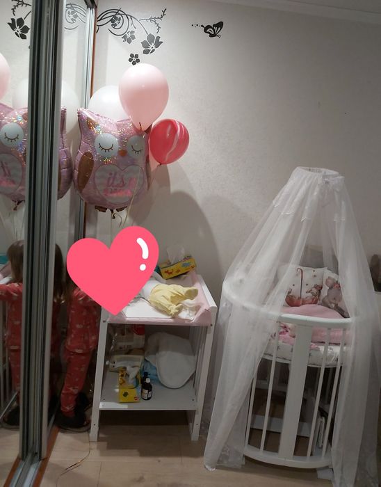 Овальная кроватка 9в1 Ovalbed  (60*120)+ колеса+матрасик 2в1