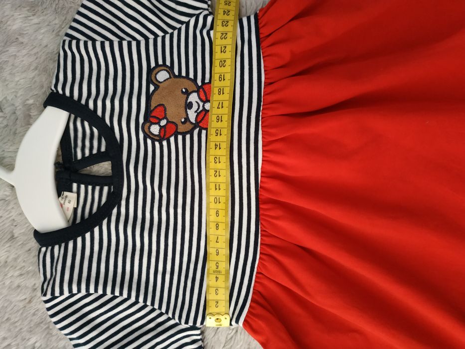 Nowa sukienka z misiem/urodziny/roczek/prezent/Barmy/r.74/80