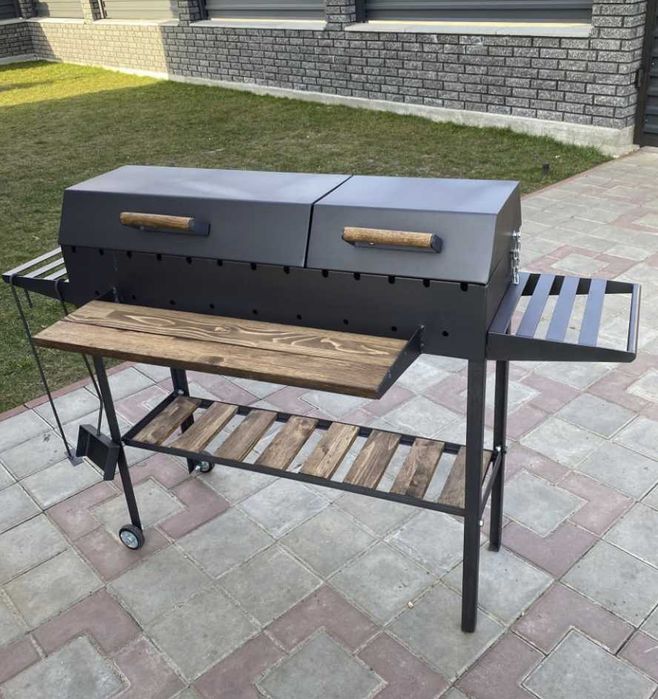 Мангал з решіткою для гриля та підставкою під казан метал 5 мм