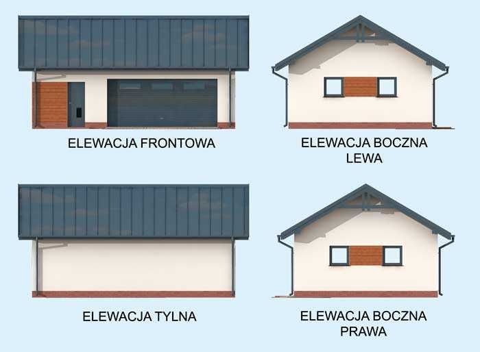 Projekt garażu G292 – dwustanowiskowy z pom. gospod. murowany