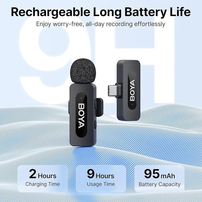 Бездротовий петличний мікрофон BOYA BY-V10 з USB-C
