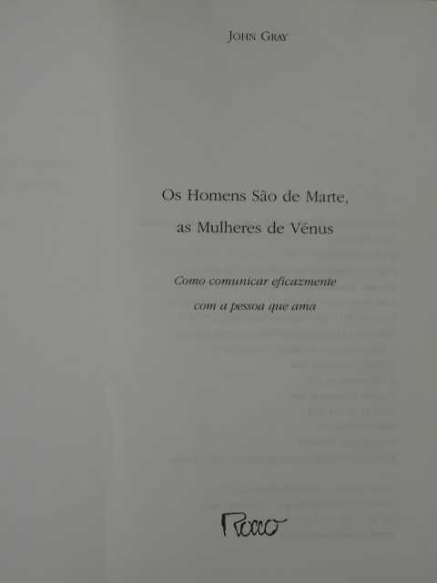 Os Homens São de Marte, as Mulheres de Vénus de John Gray