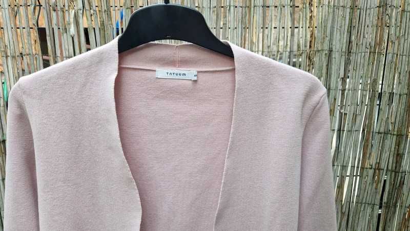 Tatuum sweter sweterek kardigan różowy pudrowy róż wiskoza Nowy 36/S