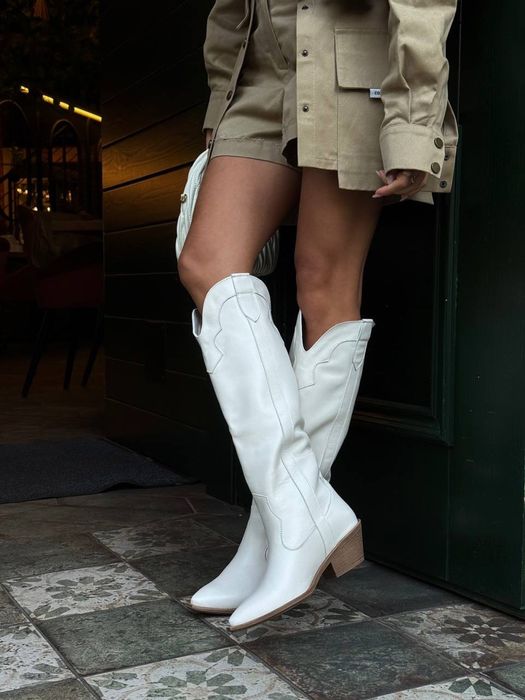 Високі козаки, замш/шкіра