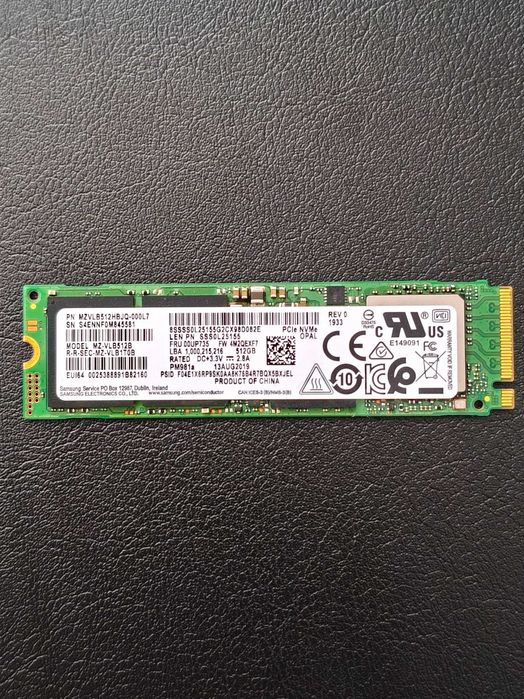 Dysk SSD Samsung PM981a 512GB M.2 PCIe NVMe
