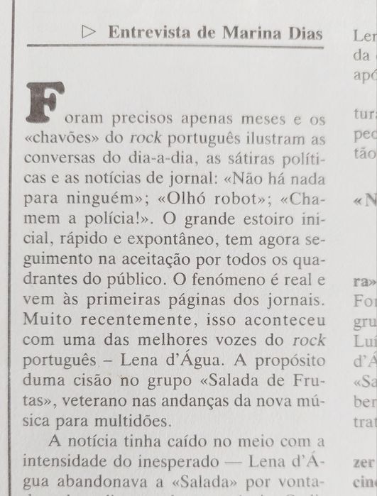 Lena D'Água ENTREVISTA 1981