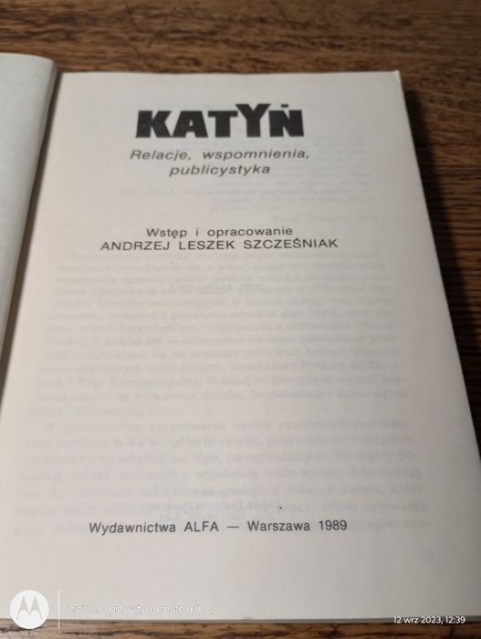 Katyń. Relacji, wspomnienia, publicystyka.