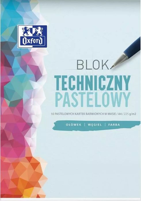Blok techniczny A4/10K 225G pastelowy. Nowy Produkt
