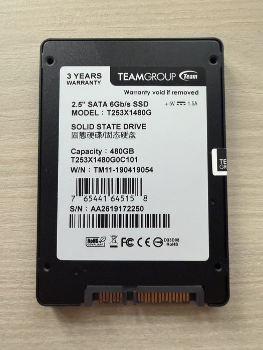 SSD накопитель teamgeoup gx1 480gb