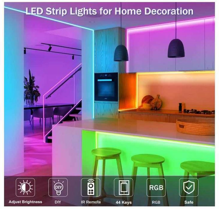 Taśma LED RGB Wifi 15m (2x7.5m) sterowanie pilotem, telefonem