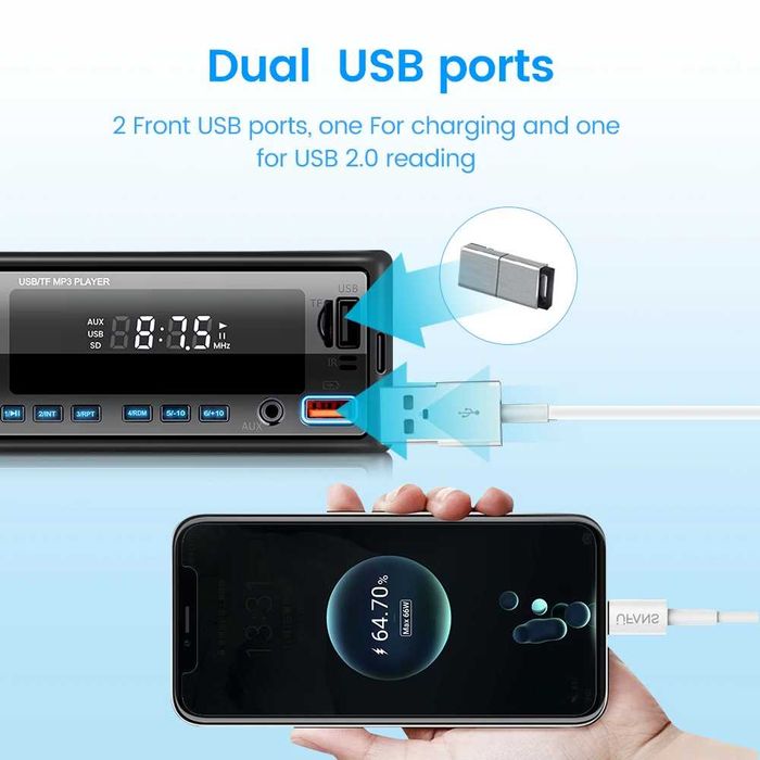 Rádio do carro do bluetooth, Leitor MP3, 1din
