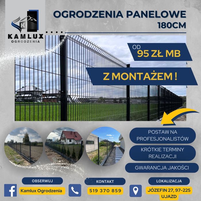 Ogrodzenie Panelowe 3D Z MONTAŻEM