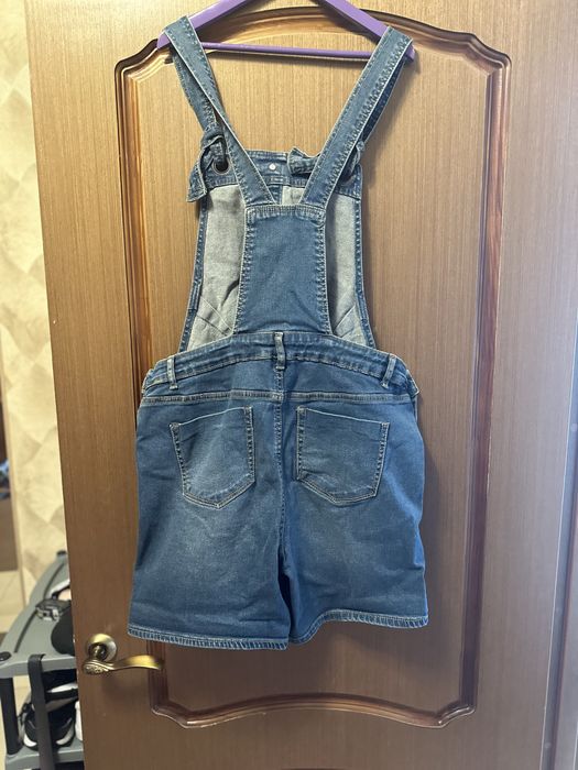 Джинсові шорти, комбінезон для вагітних, синій колір, розмір 40