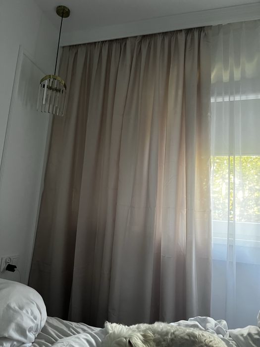 Zasłony beżowe 140x240cm taśma NOWE