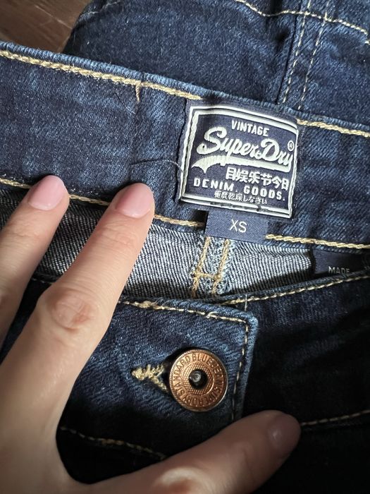 34(XS) granatowa spódnica jeans Superdry