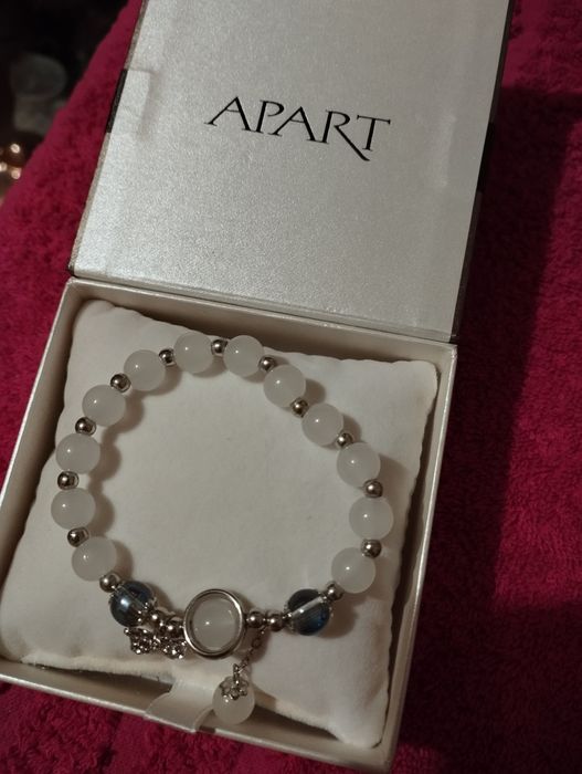 Bransoletka minerały  kwarc mleczny opal  kamienie