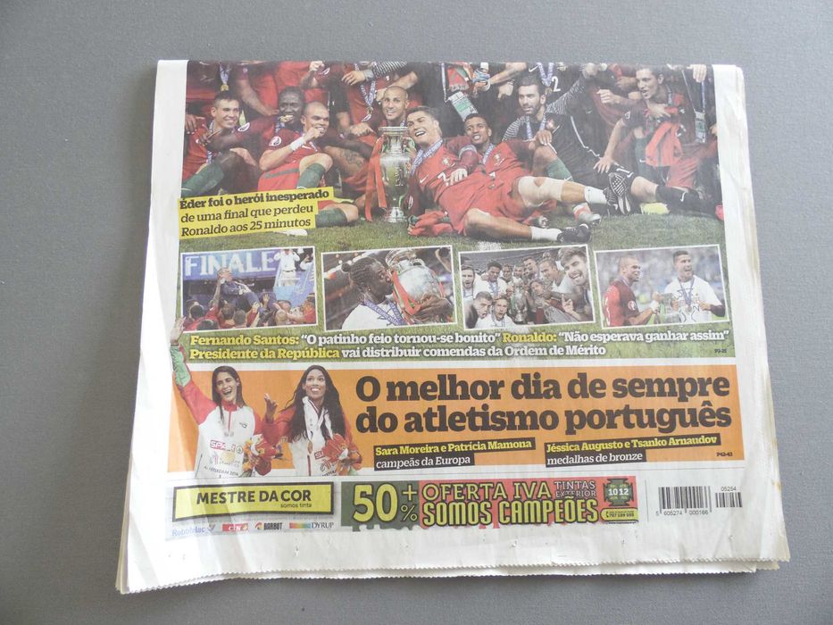 Jornal O Jogo Portugal Campeão da Europa 2016