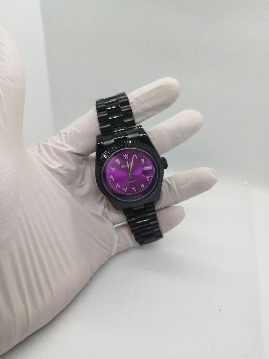 Seiko MOD Datejust Arabic Dark Purple