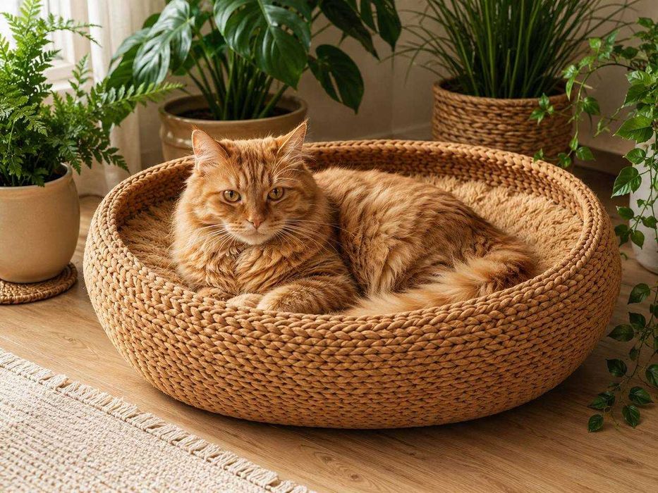 Лежанка для кошечек и собачек ручной работы. Уютное место для животных.