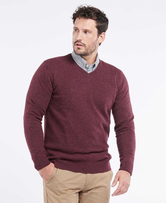 Barbour Essential V’Neck Sweter Męski XL Wełna Oryginalny Super Stan