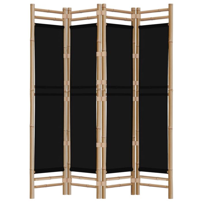 Vidaxl Składany Parawan 4-Panelowy, 160 Cm, Bambus I Płótno