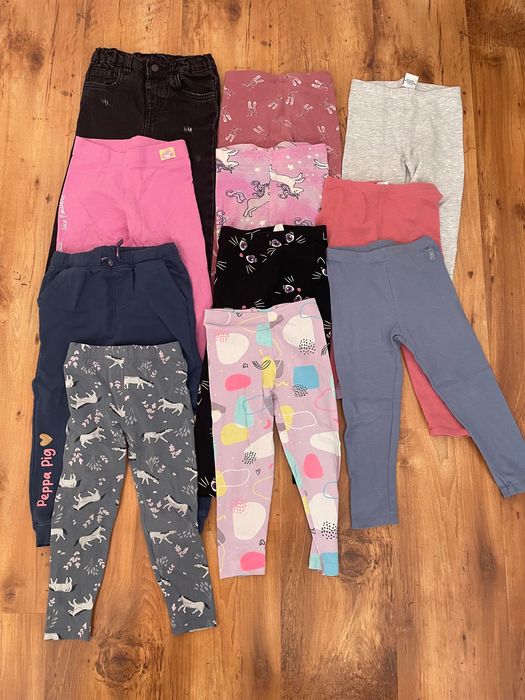 Spodnie leginsy dla dziewczynki r. 98/ 11 sztuk