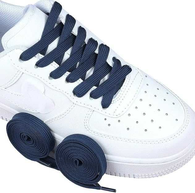 Olukssck Sznurowadła płaskie granatowe 180 cm 2 pary 10 mm
