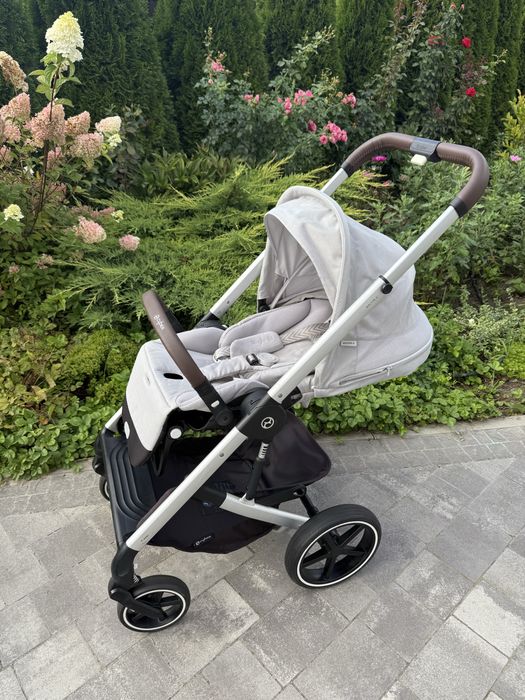 Коляска Cybex Balios S Lux Silver 2 в 1 Stone Grey Чохол для ніжок, муфти, дощовик , москітна сітка