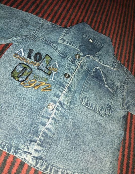 Джинсовая детская рубашка. Джинсовый детский пиджак. Унисекс