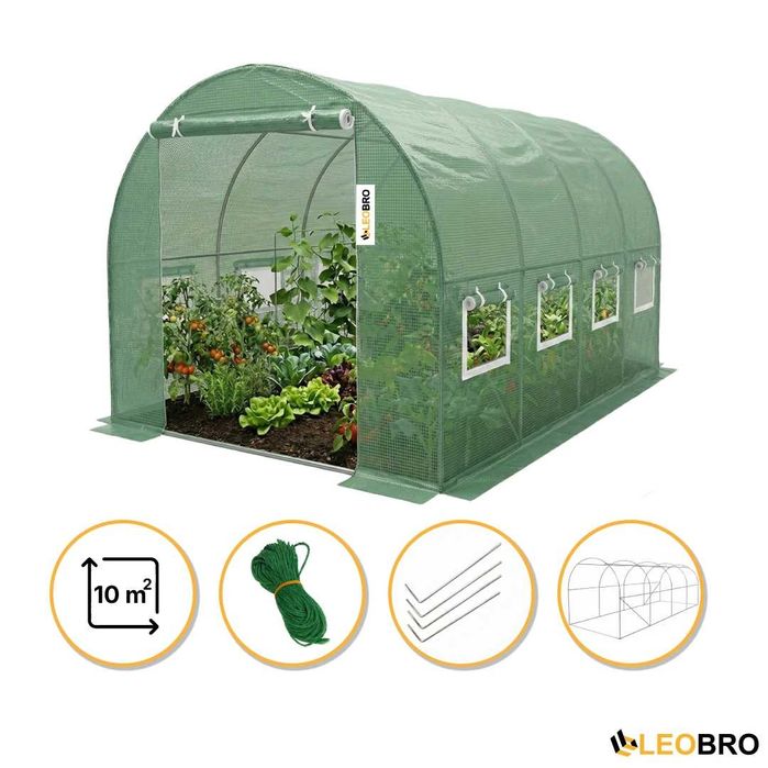 Садова теплиця парник LEOBRO Garden 10м² Green