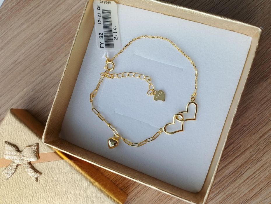 Bransoletka "Miłość" srebro pr. 925 również pozłacane