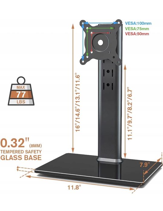 Stojak uchwyt do monitora wolnostojący solidny 13-32 cale