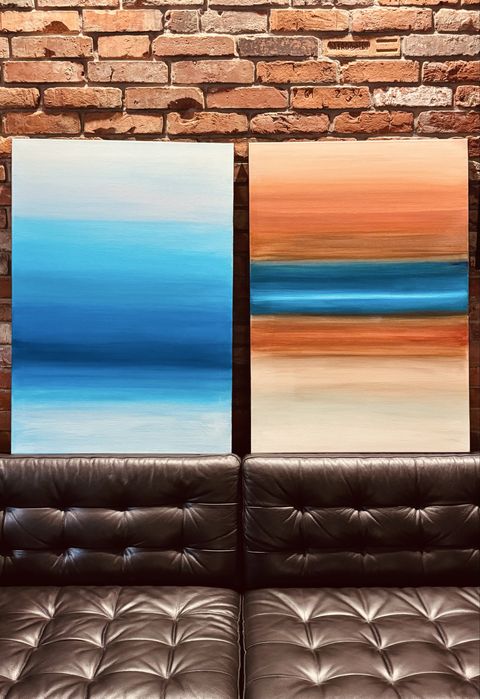 Dyptyk minimalizm farby akrylowe obrazy 70/100