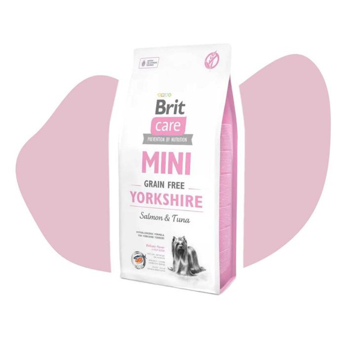 Brit Care Grain Free MINI Yorkshire Salmon & Tuna 7kg łosoś tuńczyk sucha, hipoalergiczna karma dla dorosłych psów rasy Yorkshire