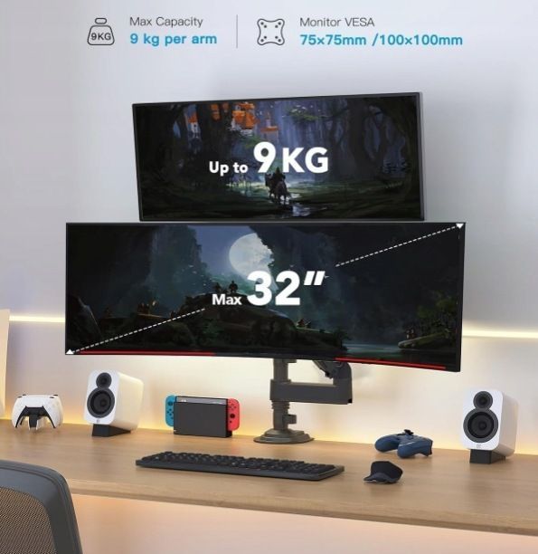 Huanuo Hnds8 Uchwyt Na Ekran Pc 2 Z Ekranem 13 Do 32 Cali, Ramię