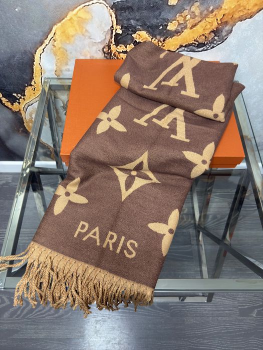 Шарф LV Луі Віттон чорний коричневий