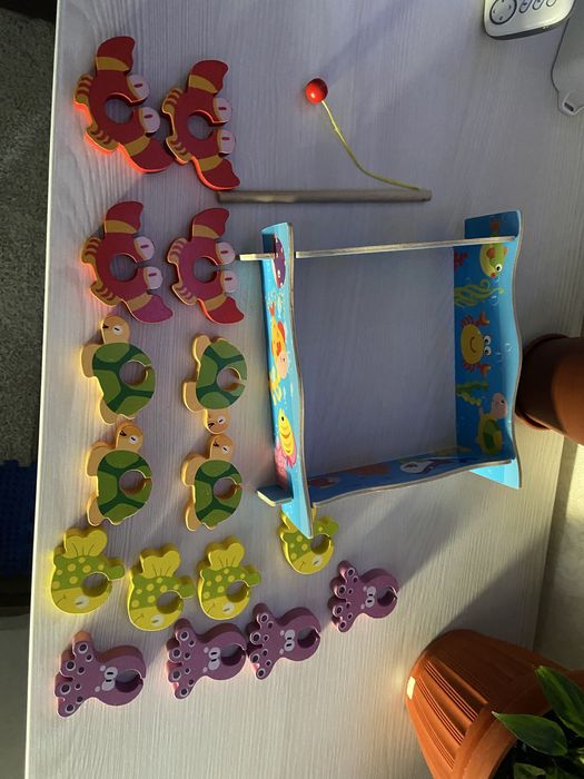 Рибалка деревʼяна рибки черепашки