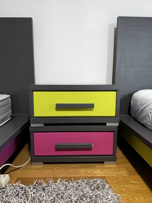 Conjunto quarto cama e mesinha cabeceira