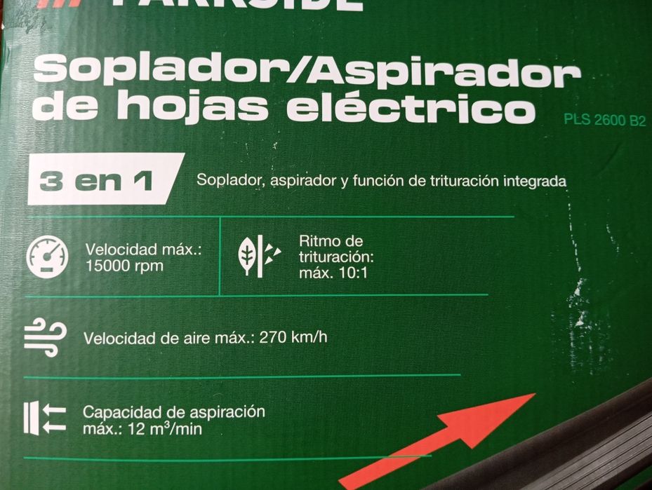 Aspirador/ soprador de folhas Elétrico Parkside