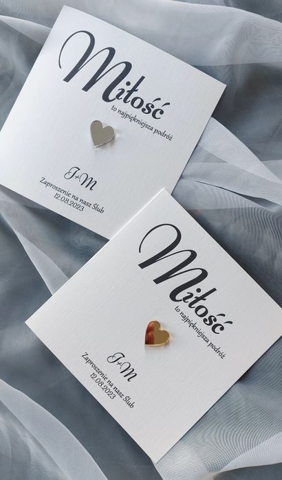 Zaproszenia ślubne minimalistyczne glamour