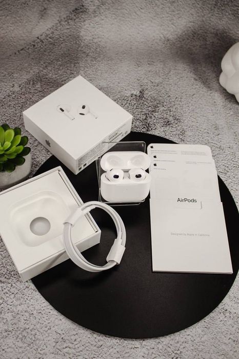 AIRPODS 3 FULL 1:1 запаковані повністю ідентичні коробка зі штрих код